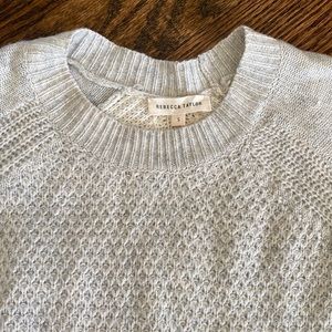 Rebecca Taylor, gray and cream cashmere sweater